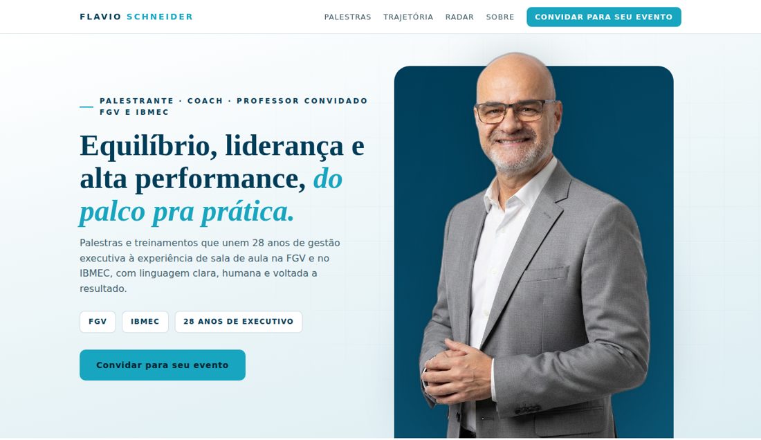 Amostra do site oficial de Flavio Schneider